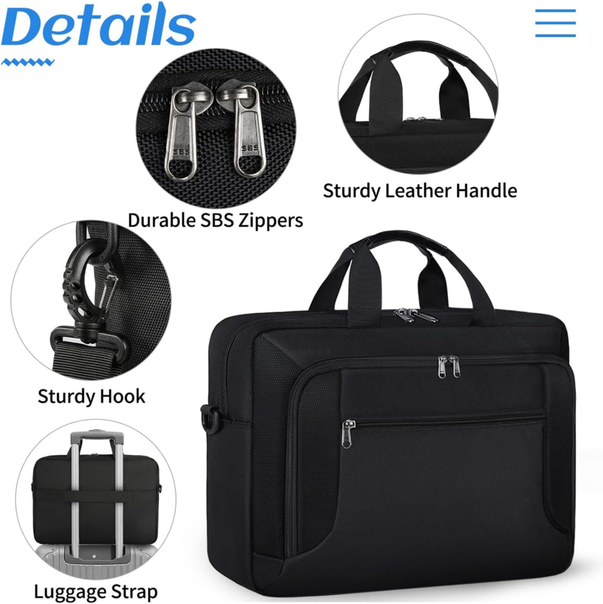 Laptop Bag 15.6 Inch Laptop Briefcase for Men Work Laptop Case Computer Bag