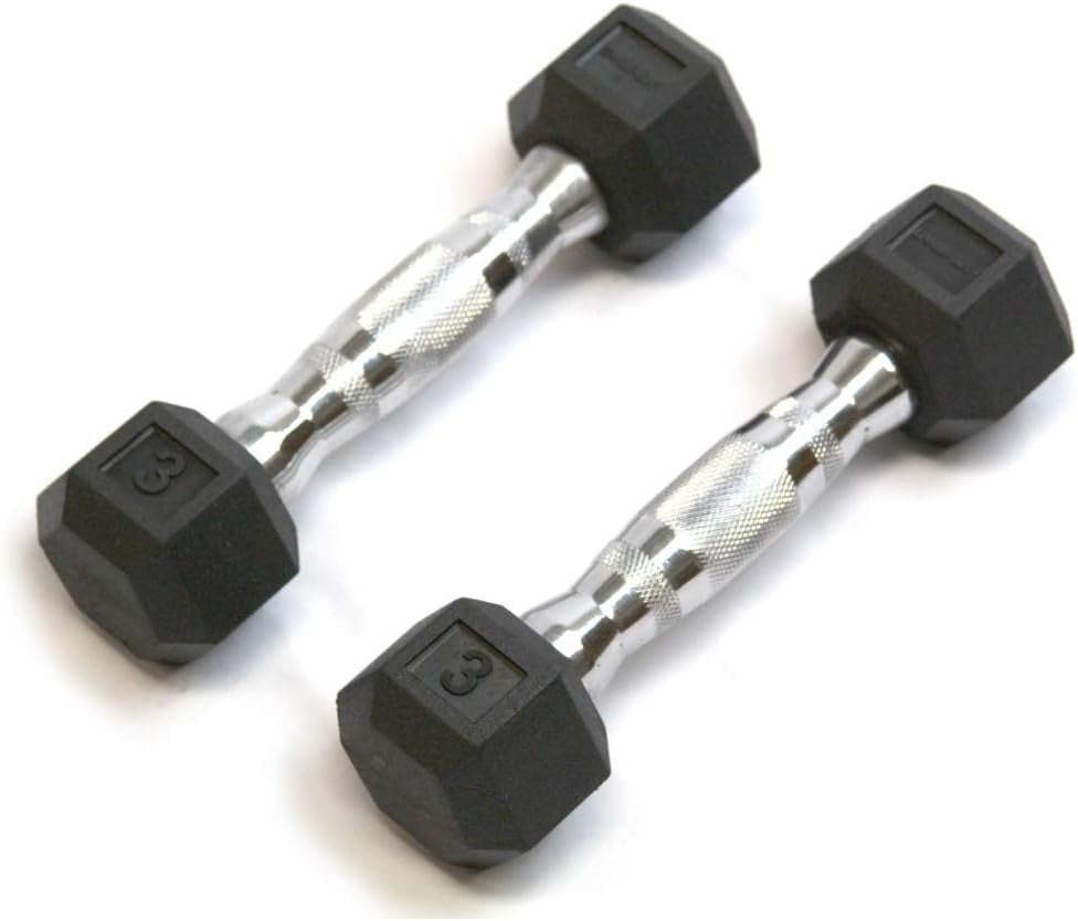 Rubber Hex Dumbbells