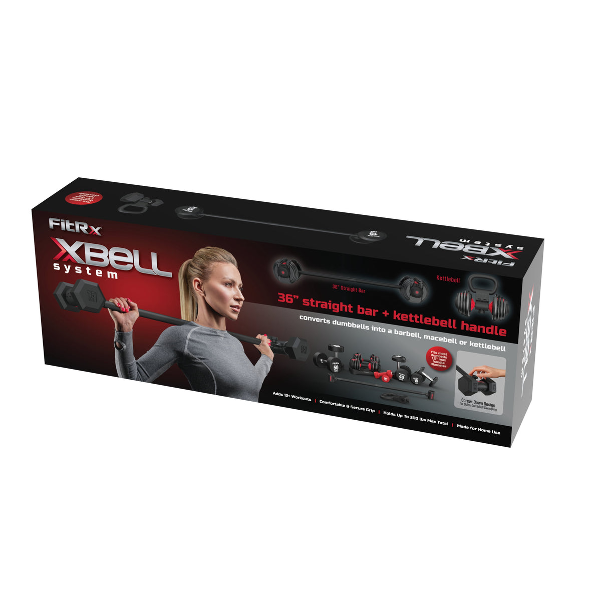 X-Bell System Dumbbells to Barbell Converter, Dumbbell to Curl Bar, Macebell and Kettlebell Handle