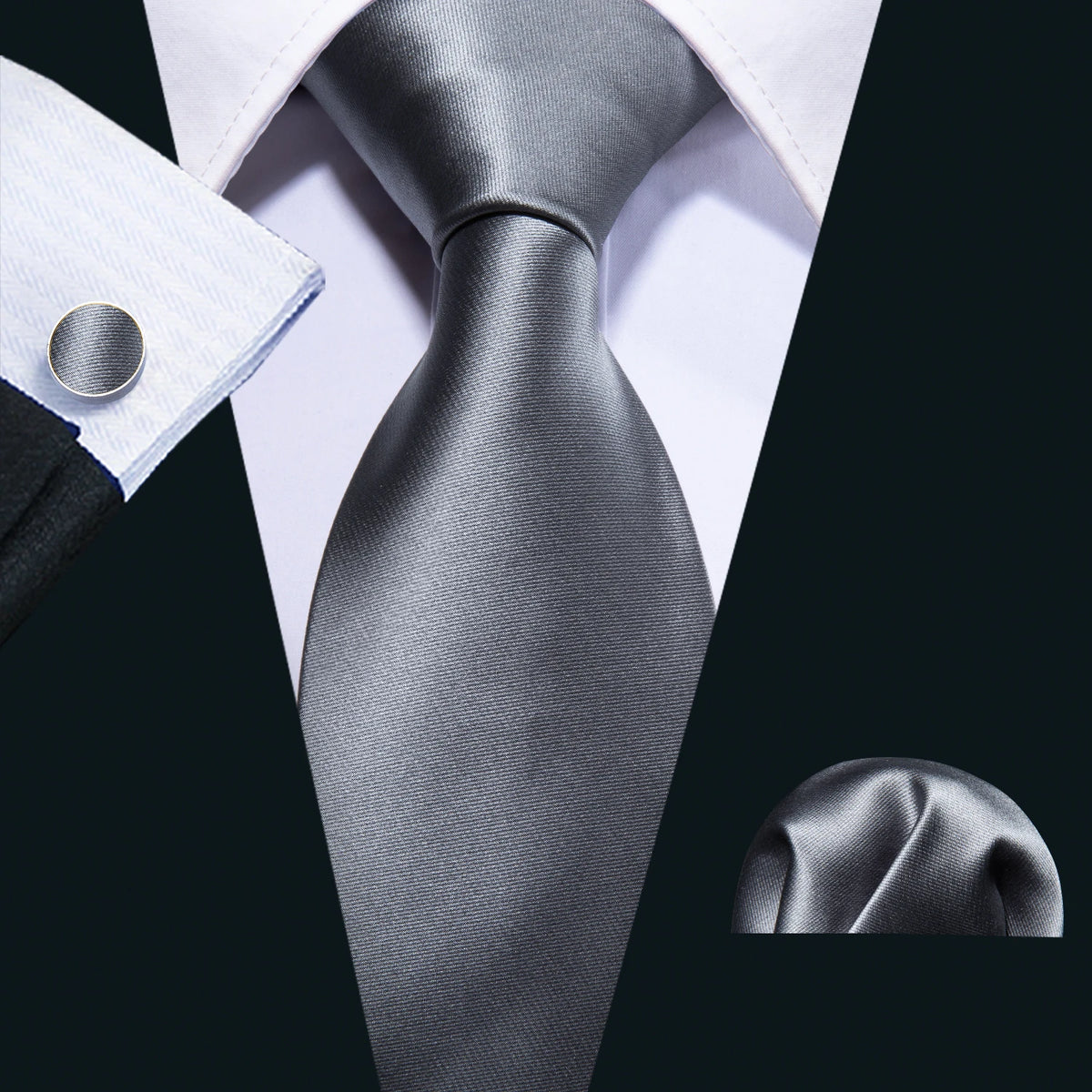 Black Geometric Tie Tie for Men Wedding Tie Party Necktie Handkerchief Cravat  Fashion Designer Tie Set LS-5225