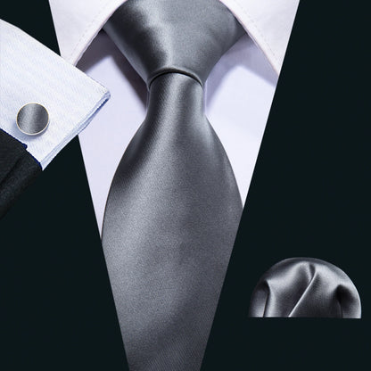 Black Geometric Tie Tie for Men Wedding Tie Party Necktie Handkerchief Cravat  Fashion Designer Tie Set LS-5225