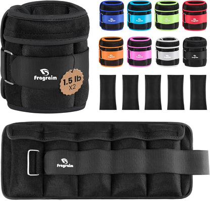 Adjustable Ankle Weights 1-3/4/5/6/8/10/12/15/20 LBS Pair with Removable Weight for Jogging, Gymnastics, Aerobics, Physical Therapy