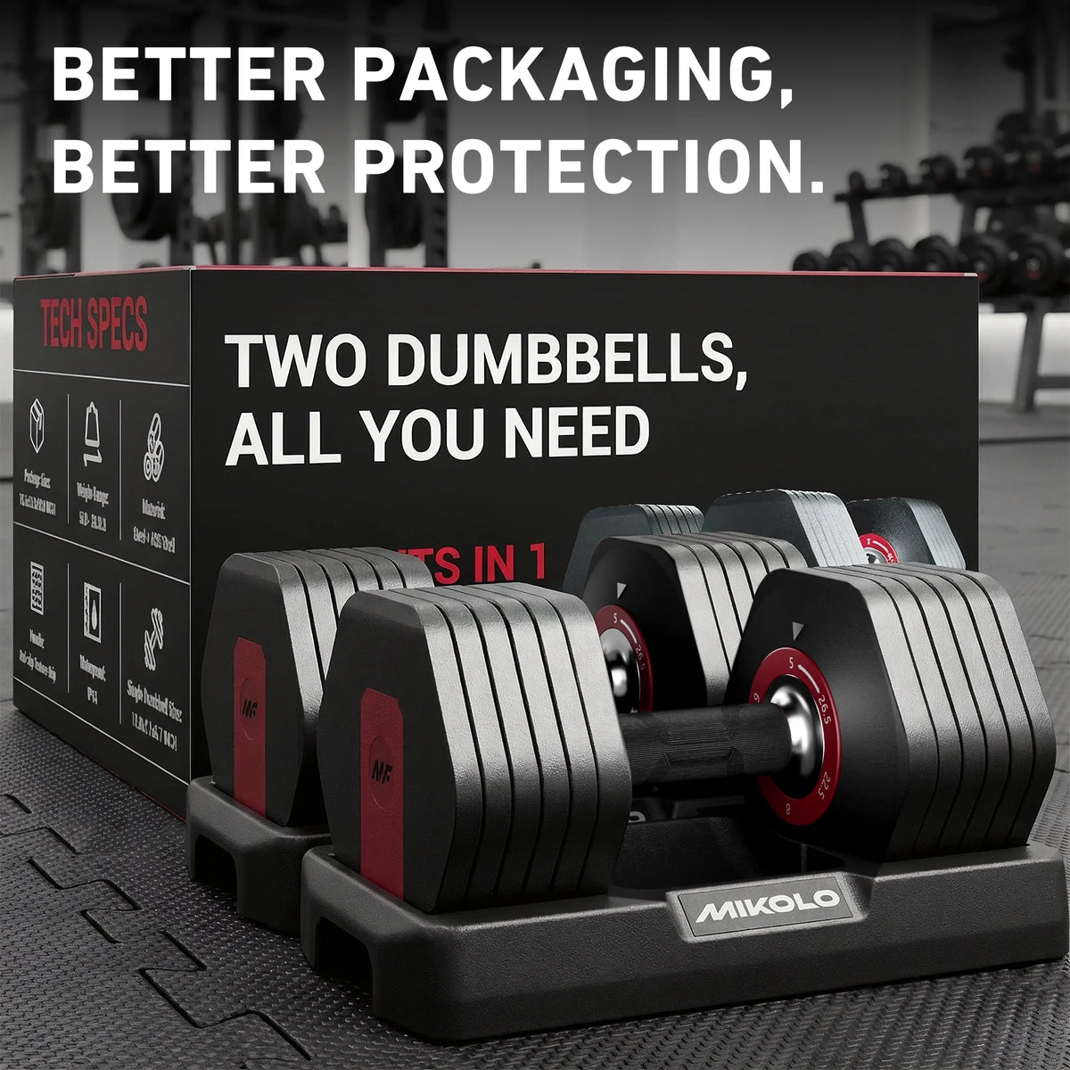 53LB(26.5LB*2) Adjustable Dumbbells Set of 2, 1-Sec Adjustable Weights Dumbbells Set, 5LB - 26.5LB 6 in 1 Free Dumbbell with Anti-Slip Texture Handle, Weight Set for Home Gym
