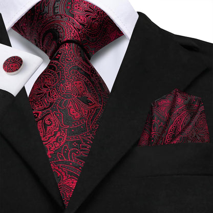 Men 63Inches Tie Set Extra Long Necktie Paisley Tie Pocket Suqare Cufflinks Big and Tall Men Tie