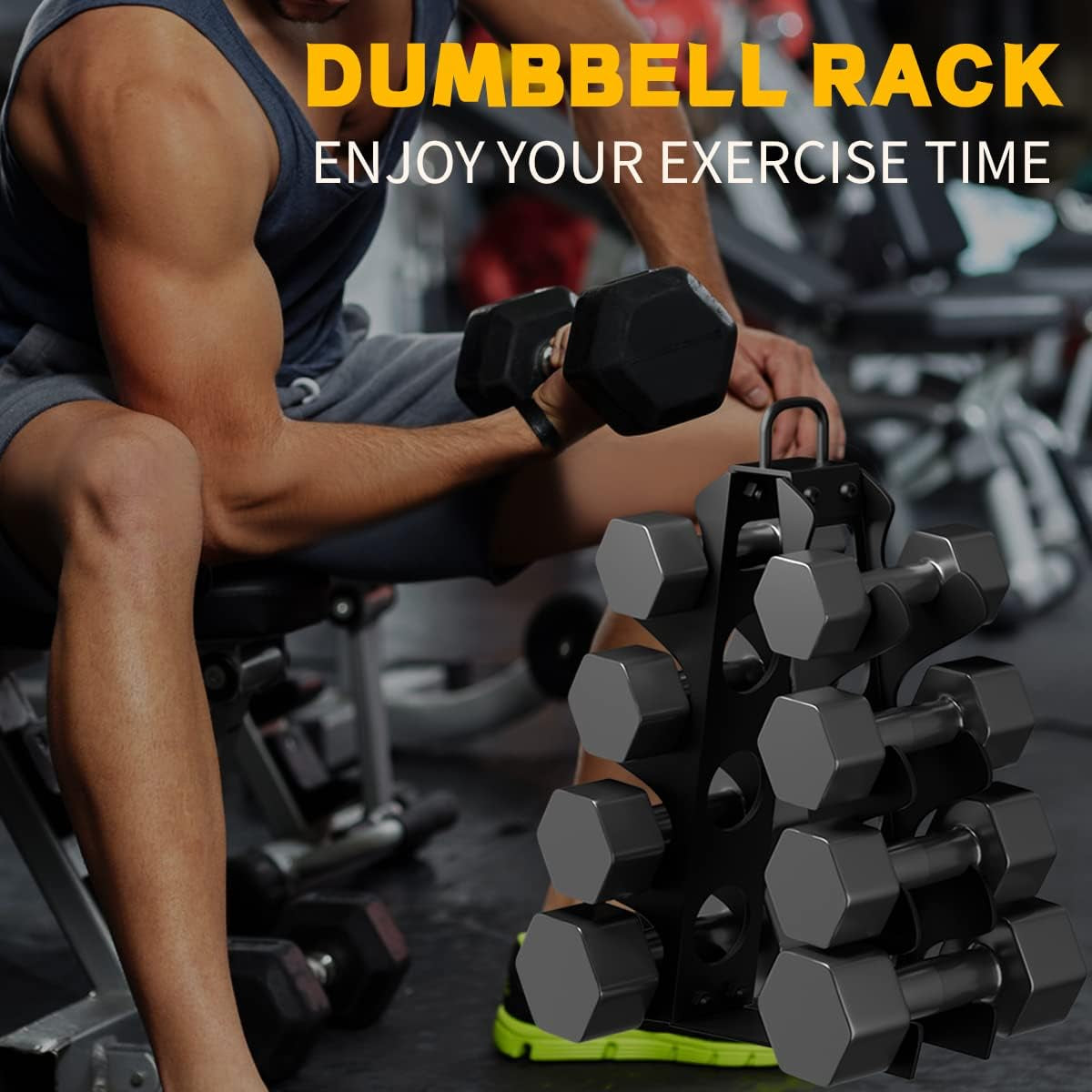 Weight Rack for Dumbbells,A-Frame Dumbbell Rack Stand Only, Alloy Steel Dumbbells Storage Rack with Handle for Home Gyms Workout (Dumbbells Not Include)