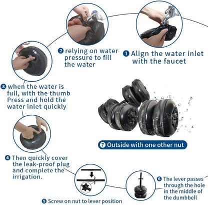 Water Filled Dumbbells Set - Water Filled Weights - Portable Travel Weights - Adjustable Dumbbells