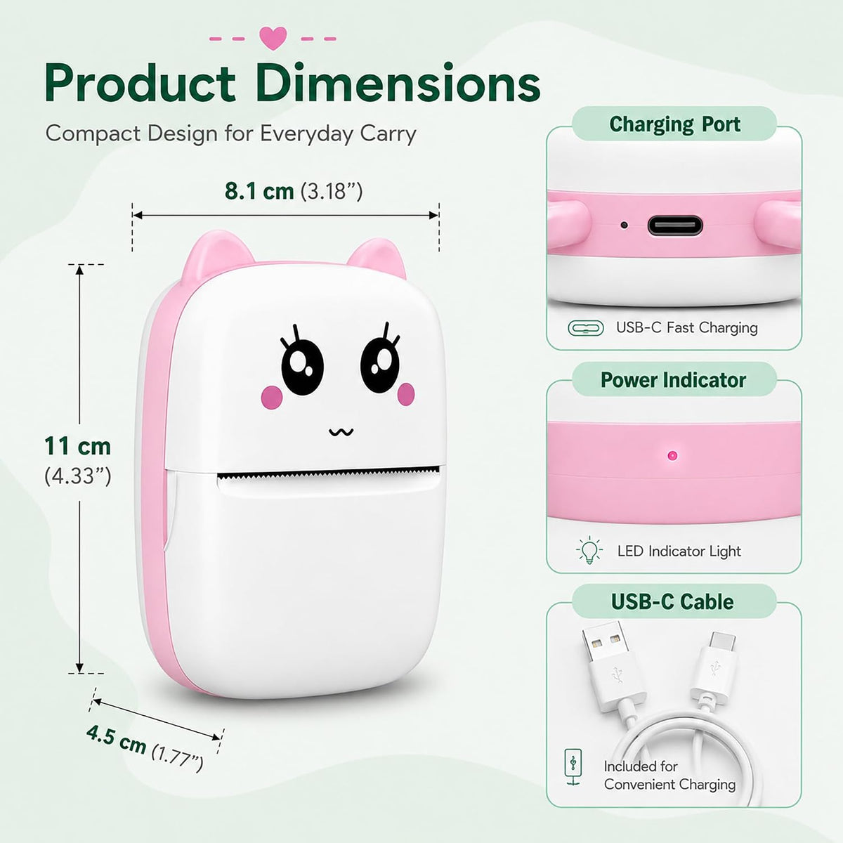 Mini Sticker Printer, Sticker Maker Machine, Bluetooth Thermal Label Maker