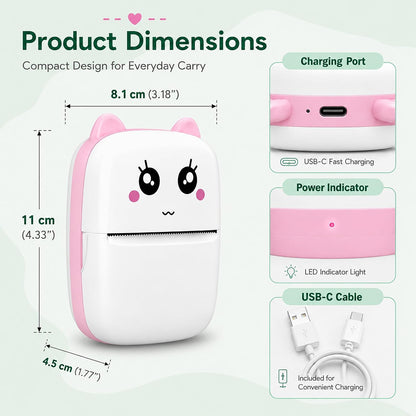 Mini Sticker Printer, Sticker Maker Machine, Bluetooth Thermal Label Maker