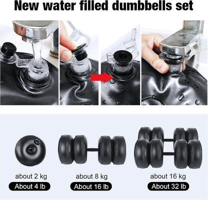 Water Filled Dumbbells Set - Water Filled Weights - Portable Travel Weights - Adjustable Dumbbells