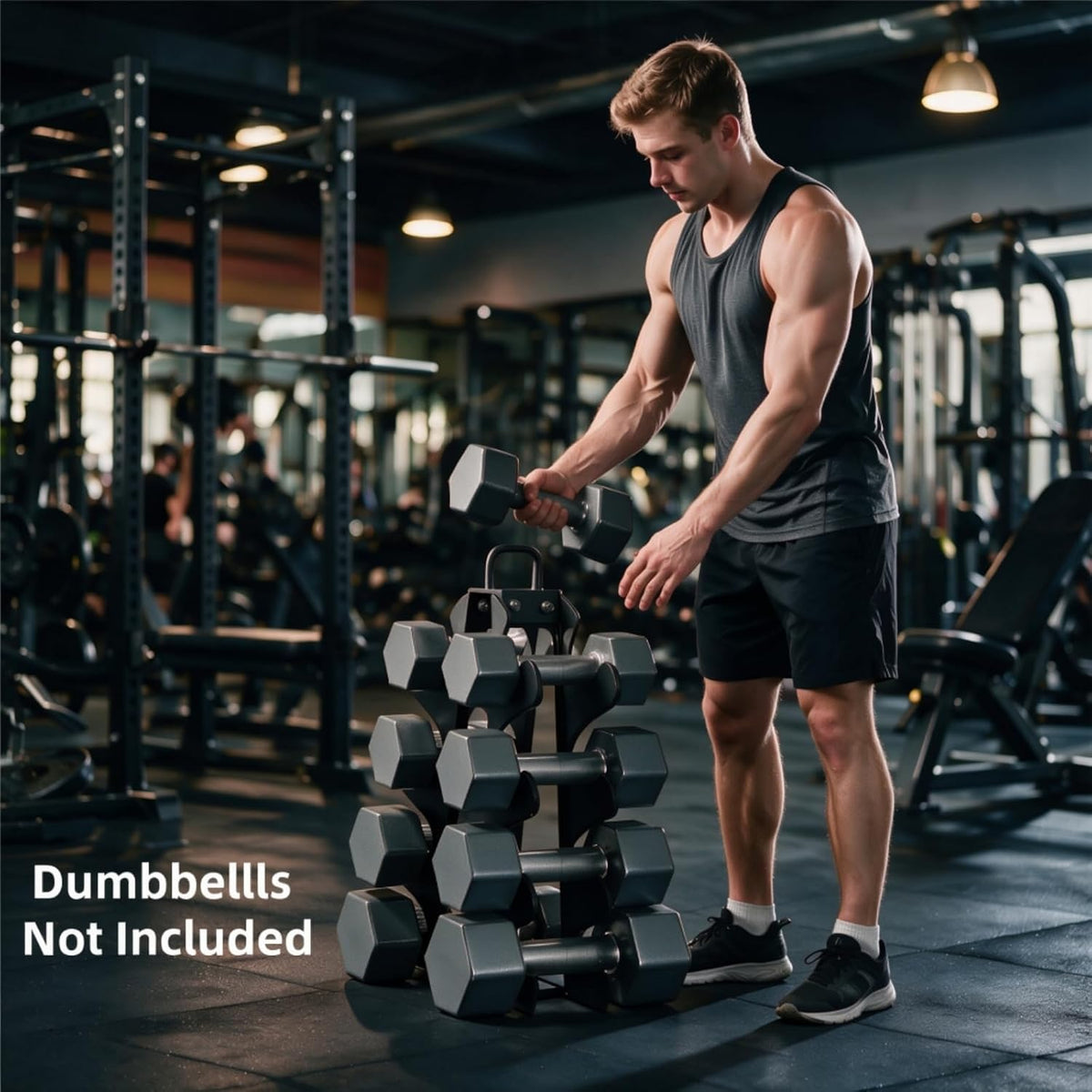 Weight Rack for Dumbbells,A-Frame Dumbbell Rack Stand Only, Alloy Steel Dumbbells Storage Rack with Handle for Home Gyms Workout (Dumbbells Not Include)