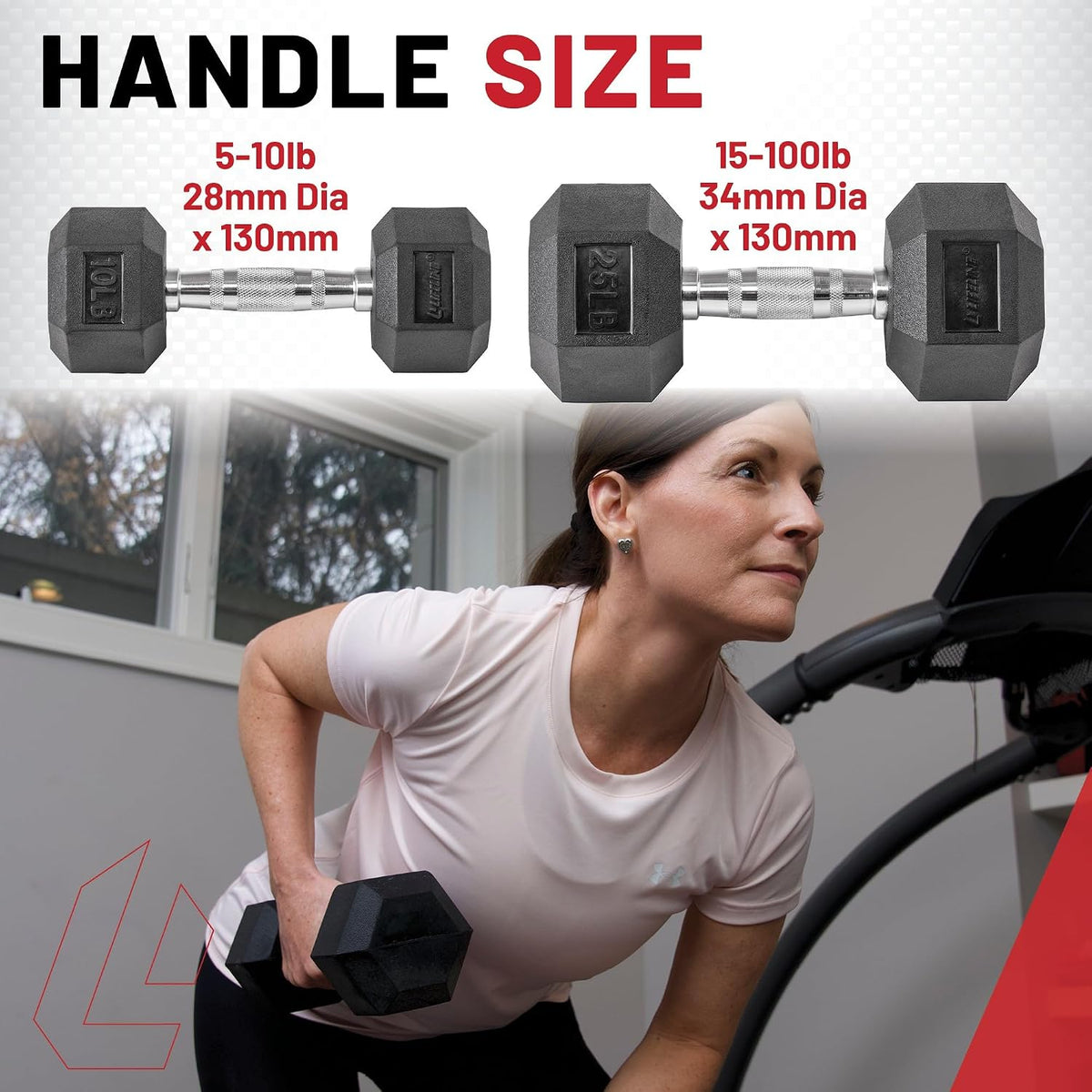 Fitness Hex Dumbbells, Rubber Wrapped Hex Dumbbells, Premium Quality, Ergonomic Knurled Handle, Dumb Bells for Exercise, Home Gym Exercise Weights