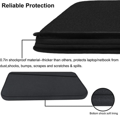 15 Inch Laptop Sleeve, Durable Computer Carrying Bag Protective Case Cover Briefcase Handbag with Front Pocket, Slim Laptop Case Cover for 15.4 Inch HP, Dell, Lenovo, Asus, Notebook, Black