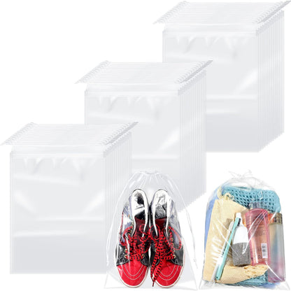 100 Packs Shoes Bags for Travel 10 X 14 Inch Large Transparent Plastic Bags