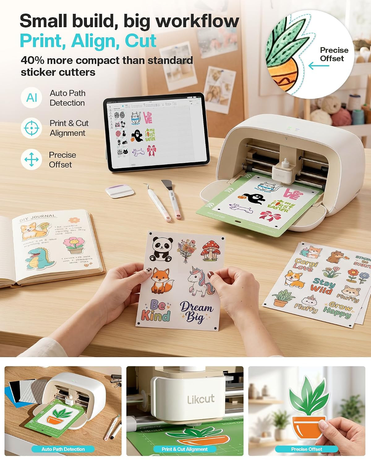 S501 Vinyl Cutter Machine, AI Sticker Cutter, 4.5" Wide Cutting