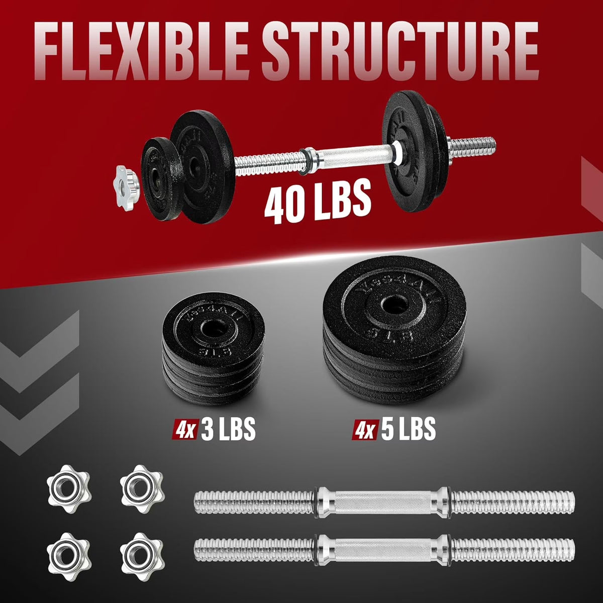 Dumbbell Adjustable 1" - 40Lbs