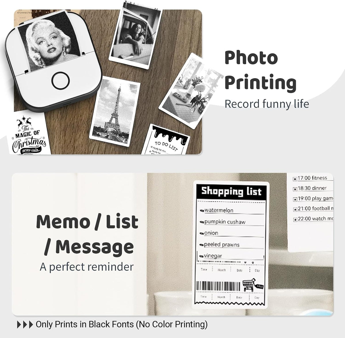 Mini Sticker Printer - New-Gen T02 Print Pods with 3 Rolls Paper