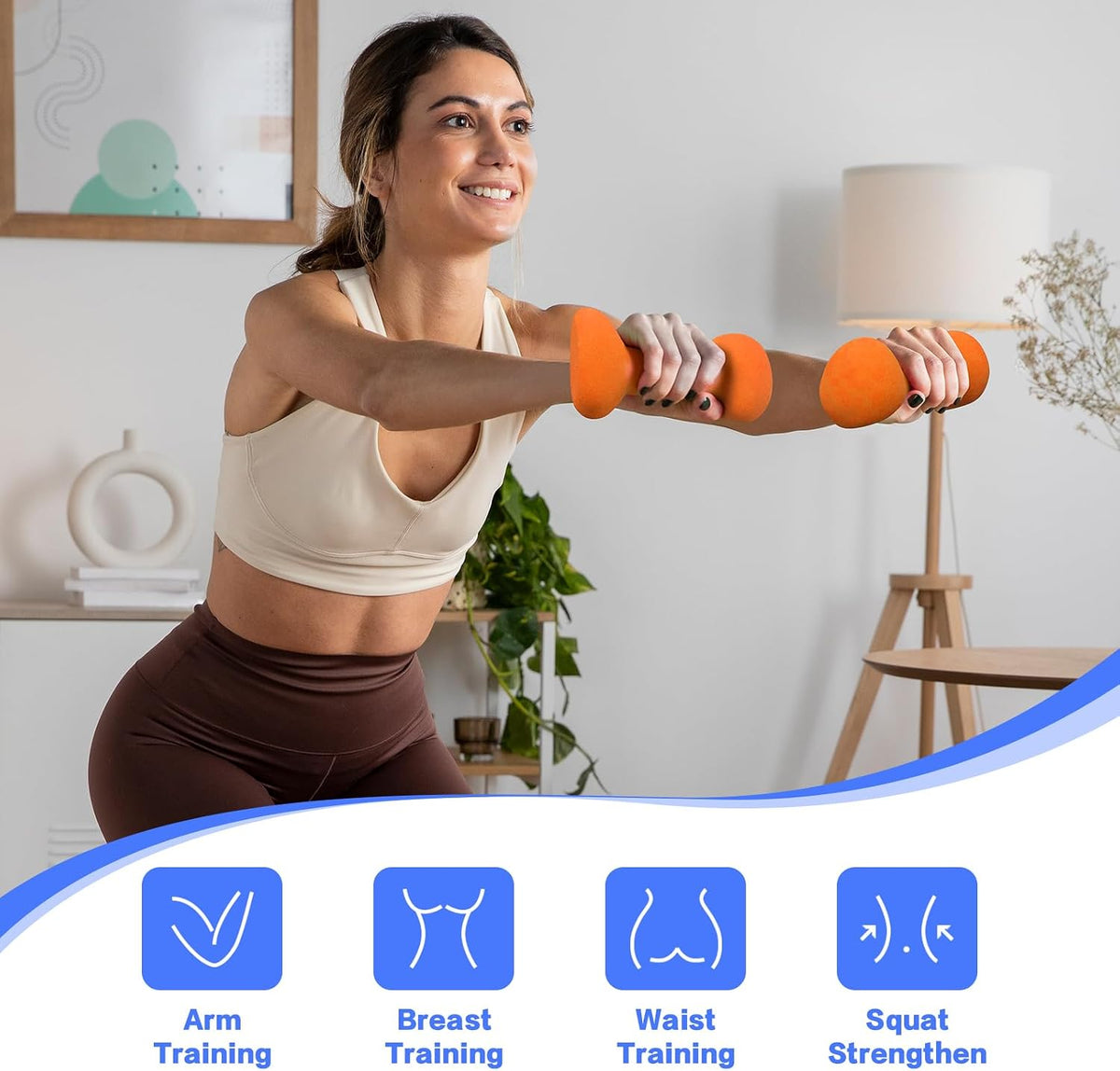 Ergonomic Dumbbells Weights Set-Hand Weights for Women at Home, Ear Dumbbells Weights for Pilates, Yoga, Jogging,Strengthtraining