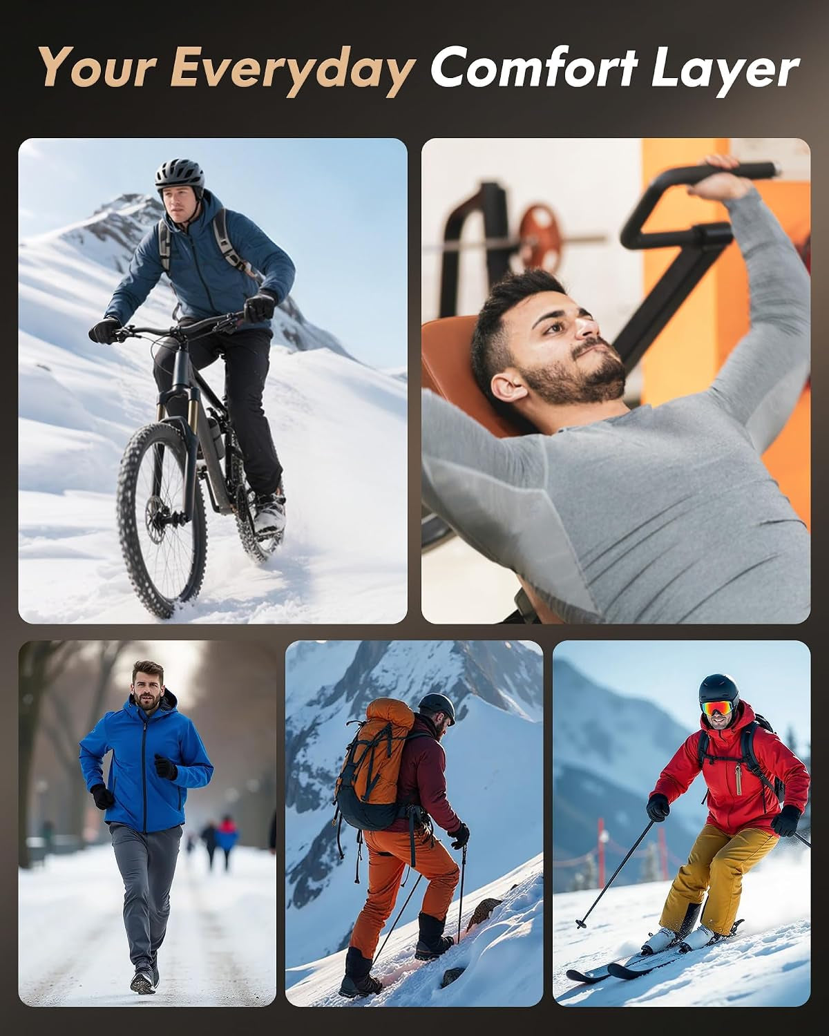 2 or 3 Sets Thermal Underwear for Men Long Johns Base Layer Cold Weather
