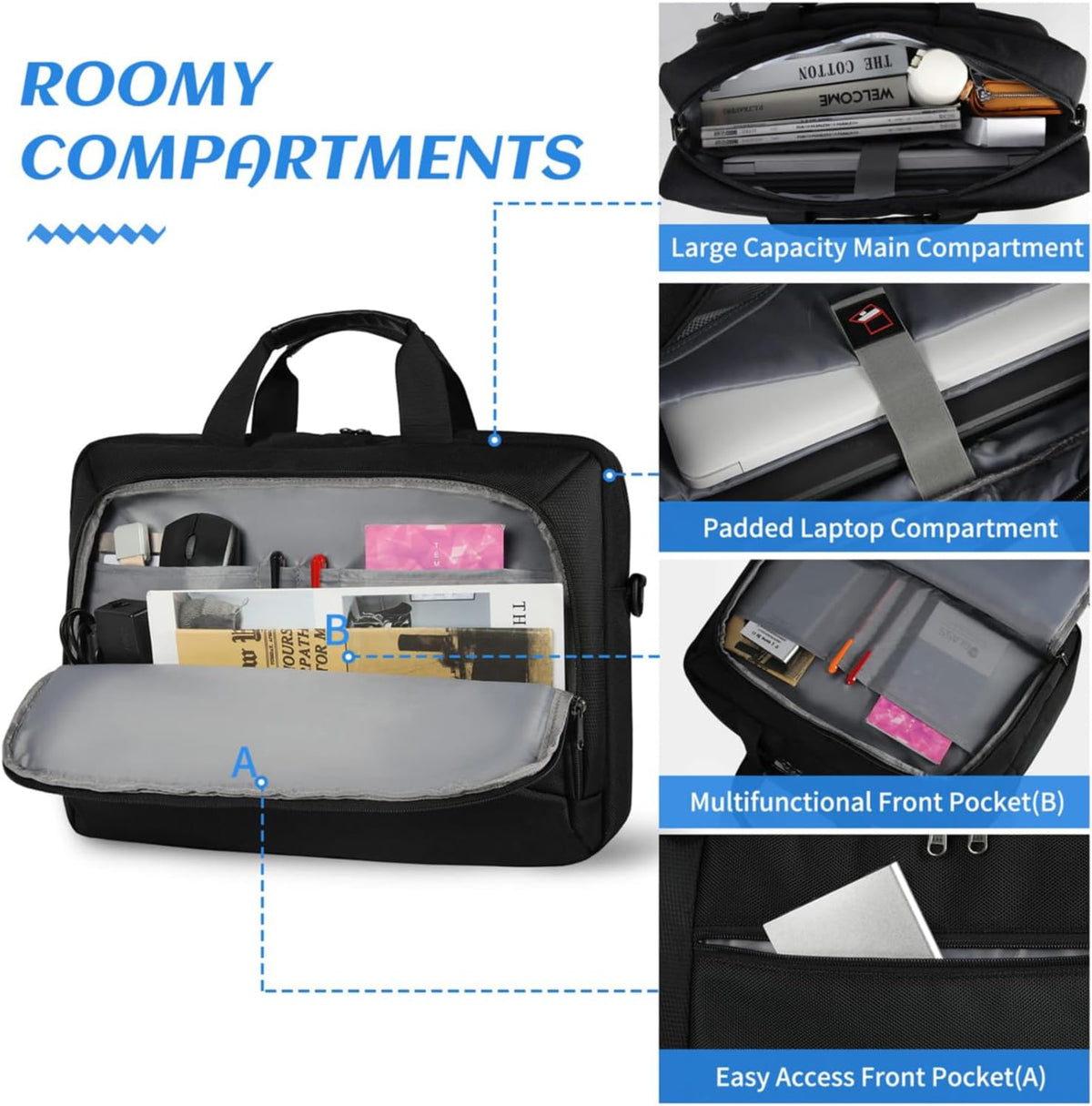 Laptop Bag 15.6 Inch Laptop Briefcase for Men Work Laptop Case Computer Bag