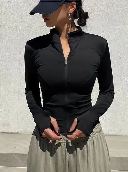 2025 Fall Pilates Quick-Dry Athletic Jacket for Women - Ideal for Gym Workouts & Outdoor Running