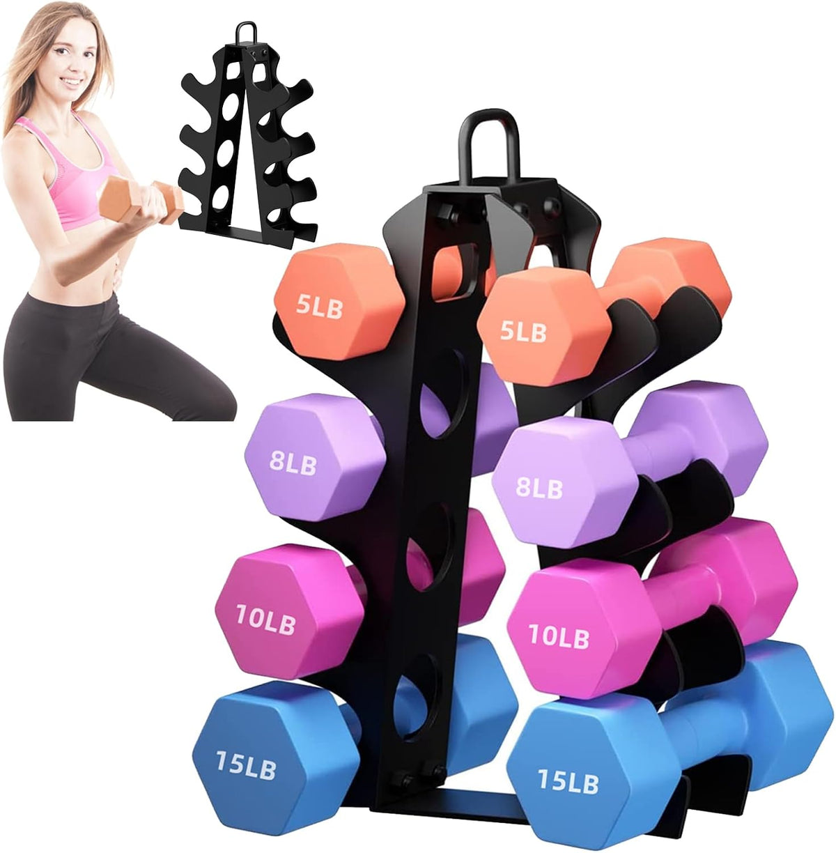 Weight Rack for Dumbbells,A-Frame Dumbbell Rack Stand Only, Alloy Steel Dumbbells Storage Rack with Handle for Home Gyms Workout (Dumbbells Not Include)