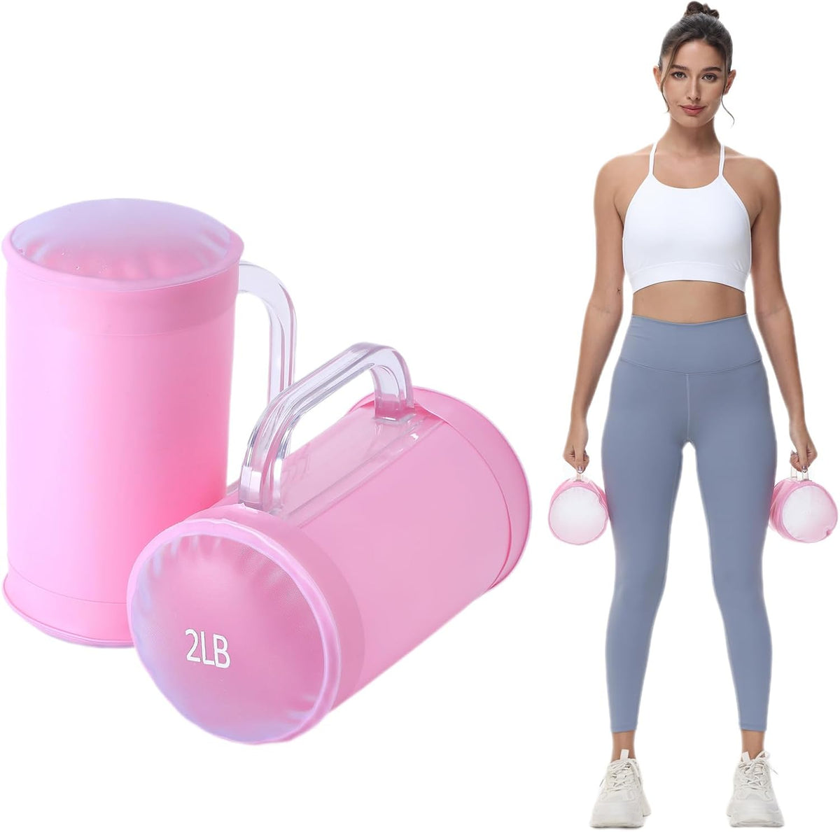Water Dumbbells,Water Filled Training Dumbbells, Travel Weights Set, Adjustable Weights to 40Lbs,30Lbs,20Lbs,10Lbs,4Lbs Dumbbell Pair,Each 20/15/10/5/2 Lbs, Portable Gym for Strength Training, Fitness and Shaping