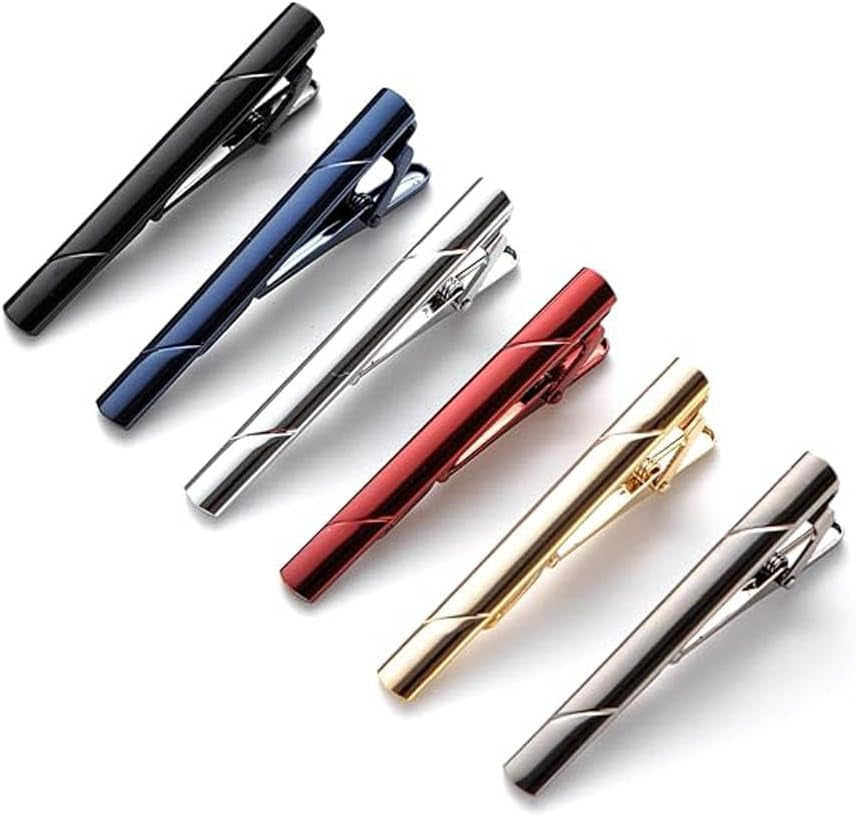 Tie Clips for Men, 6Pcs Tie Bar with Gift Box Wedding Banquet