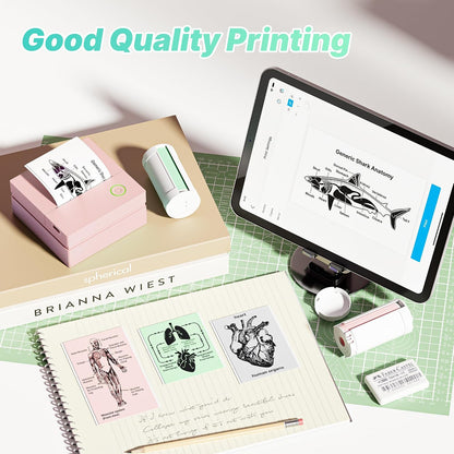 Mini Sticker Printer, PM290 Sticker Maker Machine with 3 Roll Paper