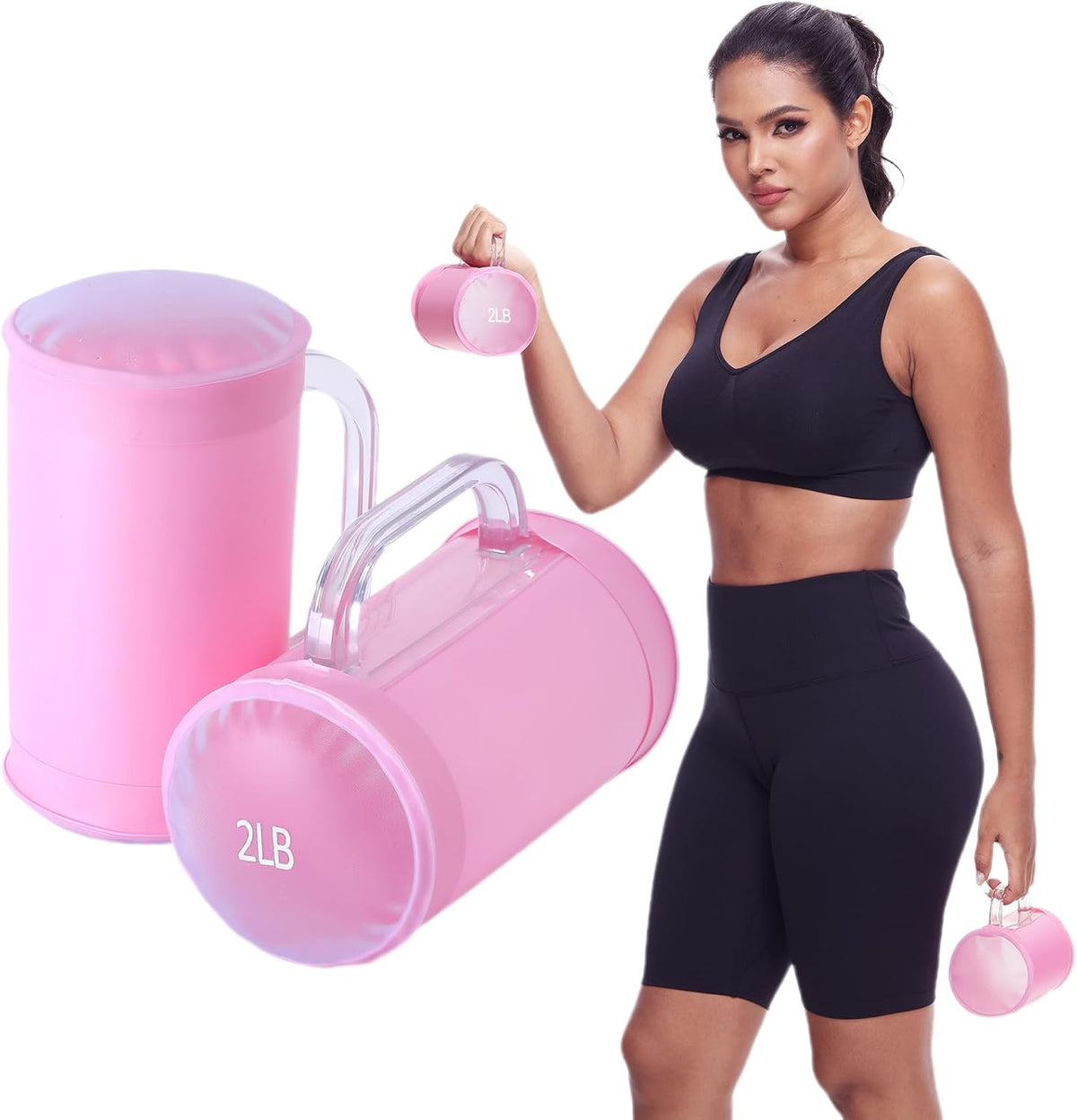 Water Dumbbells,Water Filled Training Dumbbells, Travel Weights Set, Adjustable Weights to 40Lbs,30Lbs,20Lbs,10Lbs,4Lbs Dumbbell Pair,Each 20/15/10/5/2 Lbs, Portable Gym for Strength Training, Fitness and Shaping