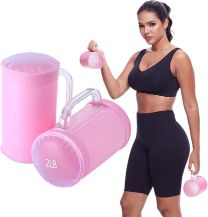 Water Dumbbells,Water Filled Training Dumbbells, Travel Weights Set, Adjustable Weights to 40Lbs,30Lbs,20Lbs,10Lbs,4Lbs Dumbbell Pair,Each 20/15/10/5/2 Lbs, Portable Gym for Strength Training, Fitness and Shaping