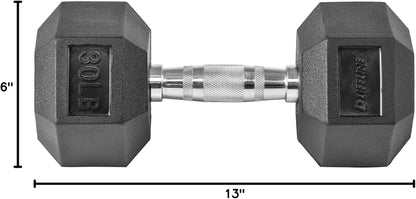 Fitness Hex Dumbbells, Rubber Wrapped Hex Dumbbells, Premium Quality, Ergonomic Knurled Handle, Dumb Bells for Exercise, Home Gym Exercise Weights