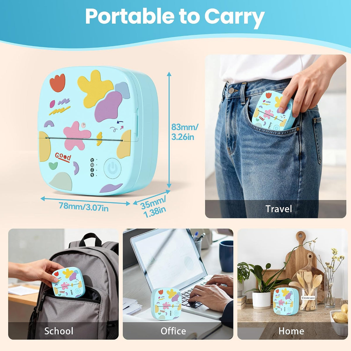 Mini Sticker Printer, AHM2 Thermal Printer Sticker Maker Machine
