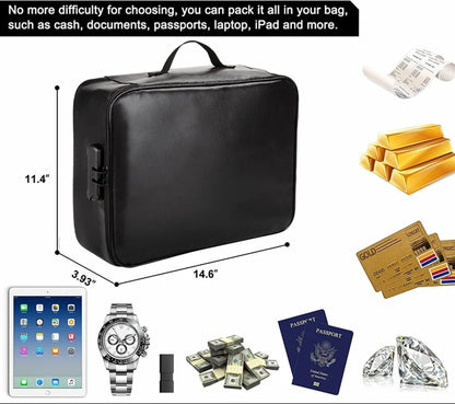 Fireproof Document Bag, Large Size with 2000F Heat Insulated Color: Black