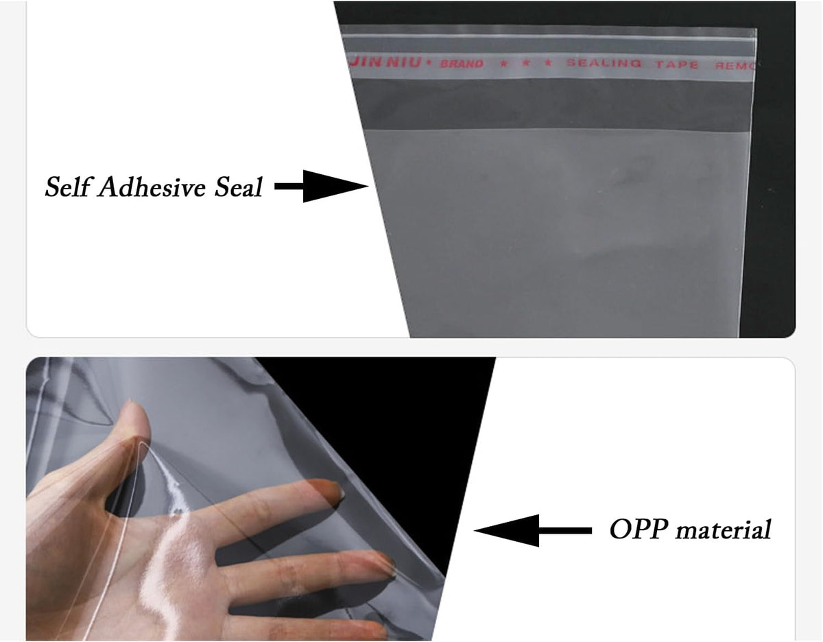 12"X16" Self Sealing Cellophane Bags, 100 Pack