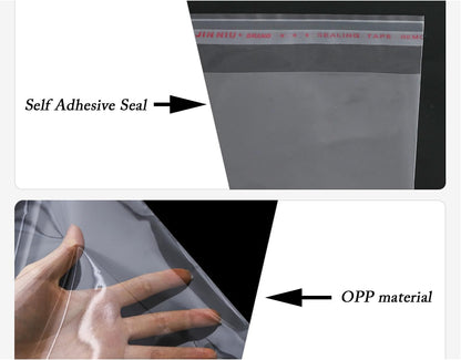 12"X16" Self Sealing Cellophane Bags, 100 Pack