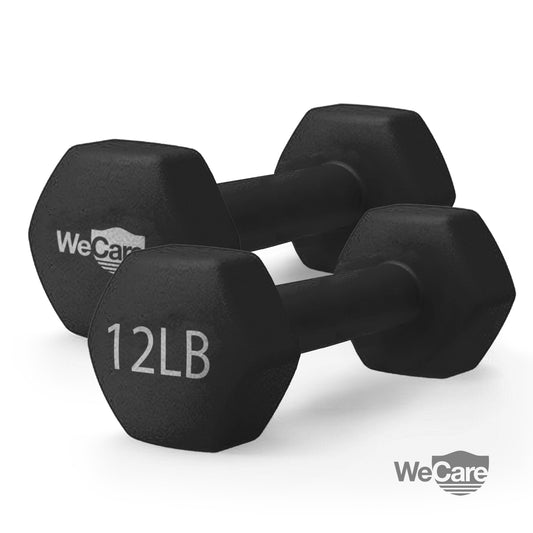 Fitness, 12Lb Neoprene Dumbbell, Pair - Black