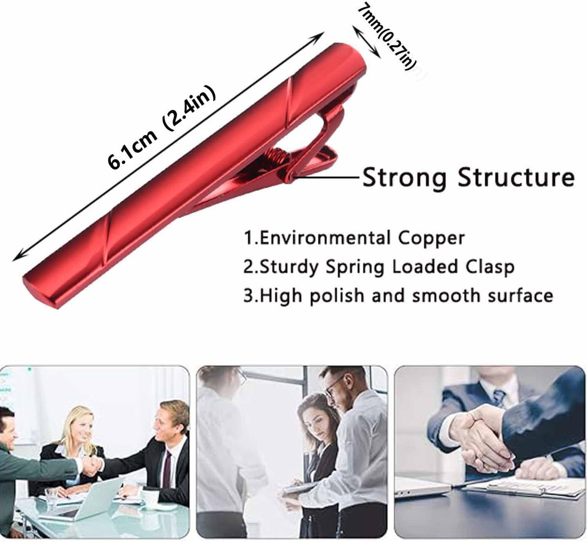 Tie Clips for Men, 6Pcs Tie Bar with Gift Box Wedding Banquet