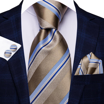 Men 63Inches Tie Set Extra Long Necktie Paisley Tie Pocket Suqare Cufflinks Big and Tall Men Tie