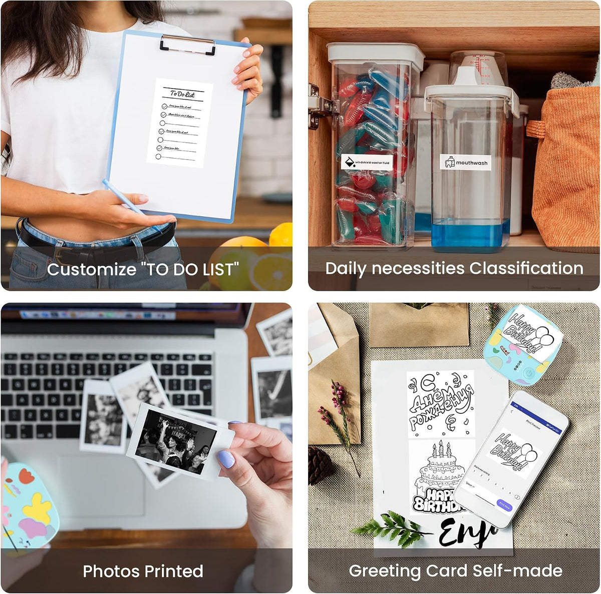 Mini Sticker Printer, AHM2 Thermal Printer Sticker Maker Machine