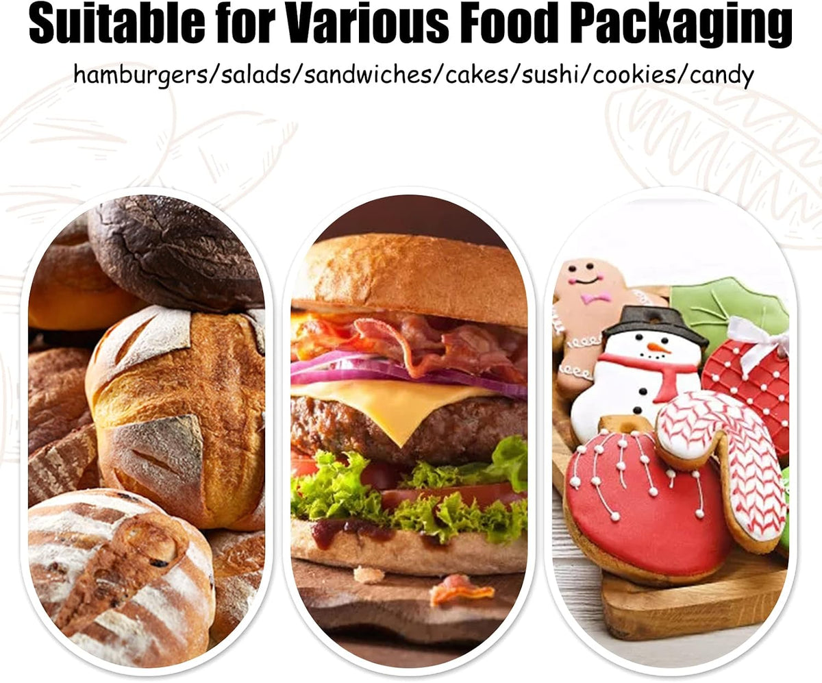 100 Pack Clear Plastic Take Out Container,Square Hinged Food Container,Dessert Clamshell Containers with Lids for Hamburgers,Cakes,Sandwiches,Pasta,Chips
