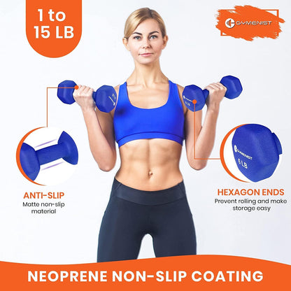 Pair of Dumbbells Set of 2 Soft Non Slip Grip Dumbbells Pair Covered with Neoprene
