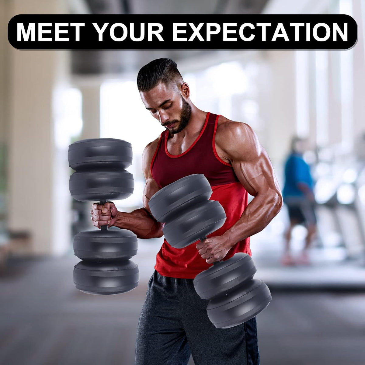 Water Filled Dumbbells Set - Water Filled Weights - Portable Travel Weights - Adjustable Dumbbells