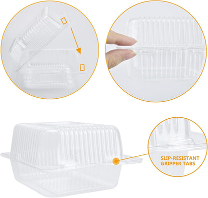 Cake Slice Containers,200Pc Square Plastic Hinged Food Container