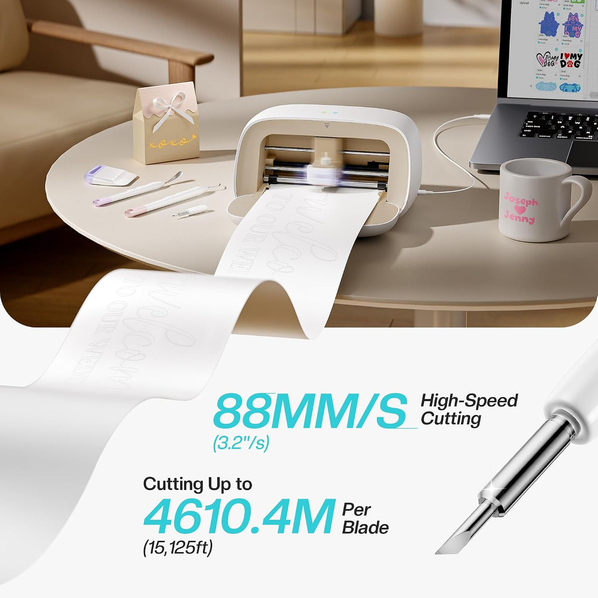 S501 Vinyl Cutter Machine, AI Sticker Cutter, 4.5" Wide Cutting