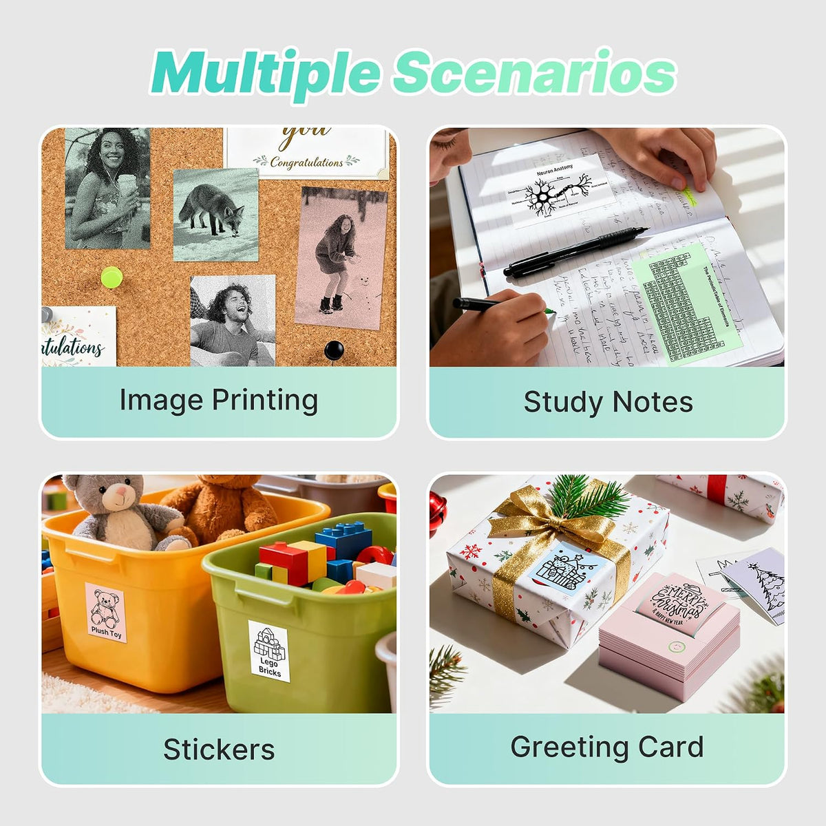 Mini Sticker Printer, PM290 Sticker Maker Machine with 3 Roll Paper