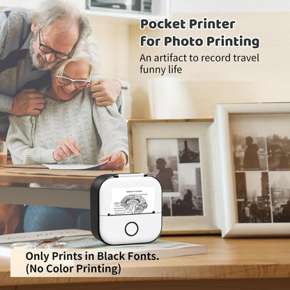 Mini Sticker Printer - New-Gen T02 Print Pods with 3 Rolls Paper