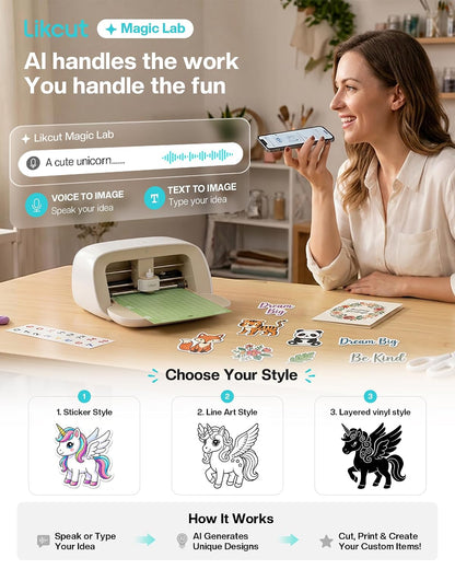 S501 Vinyl Cutter Machine, AI Sticker Cutter, 4.5" Wide Cutting