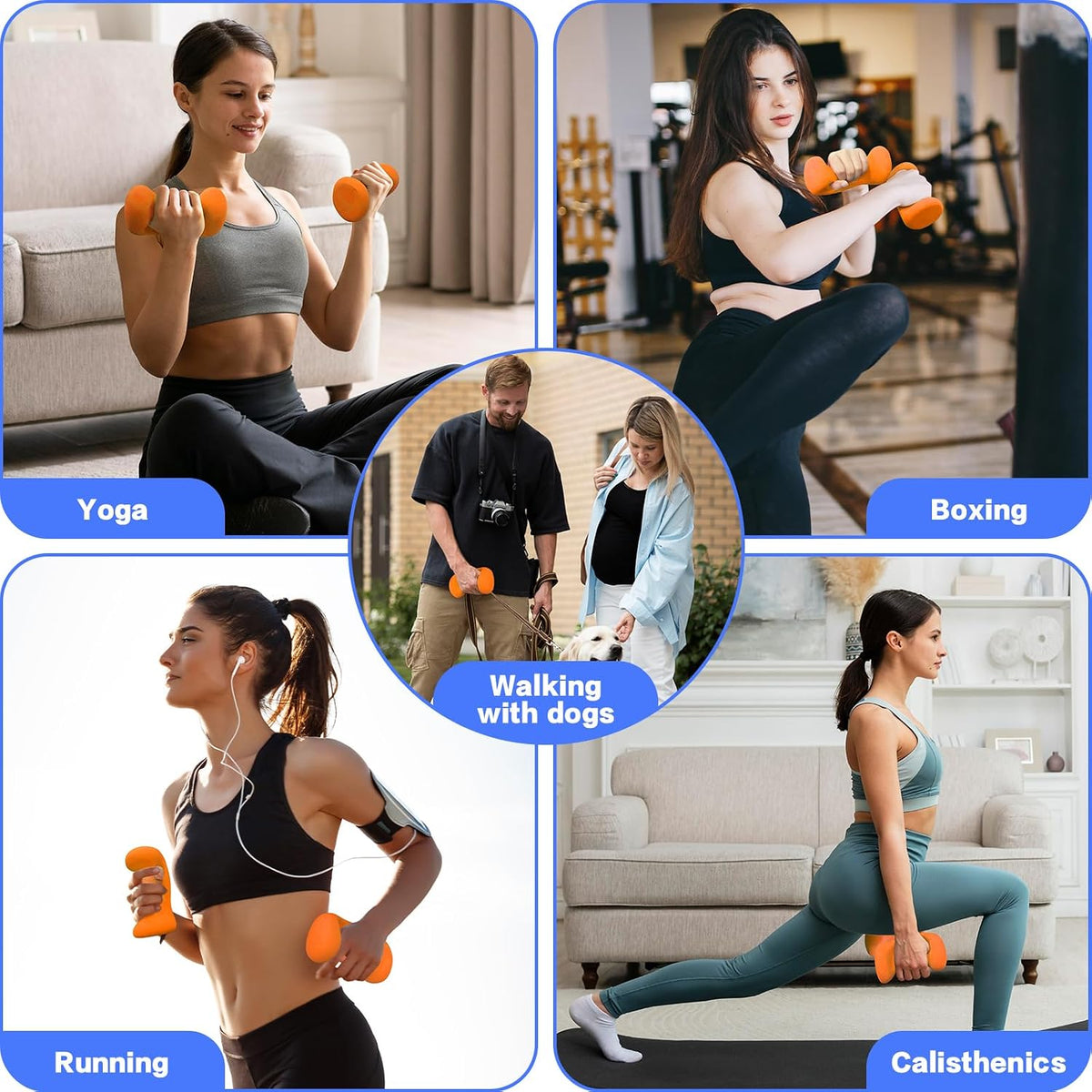 Ergonomic Dumbbells Weights Set-Hand Weights for Women at Home, Ear Dumbbells Weights for Pilates, Yoga, Jogging,Strengthtraining