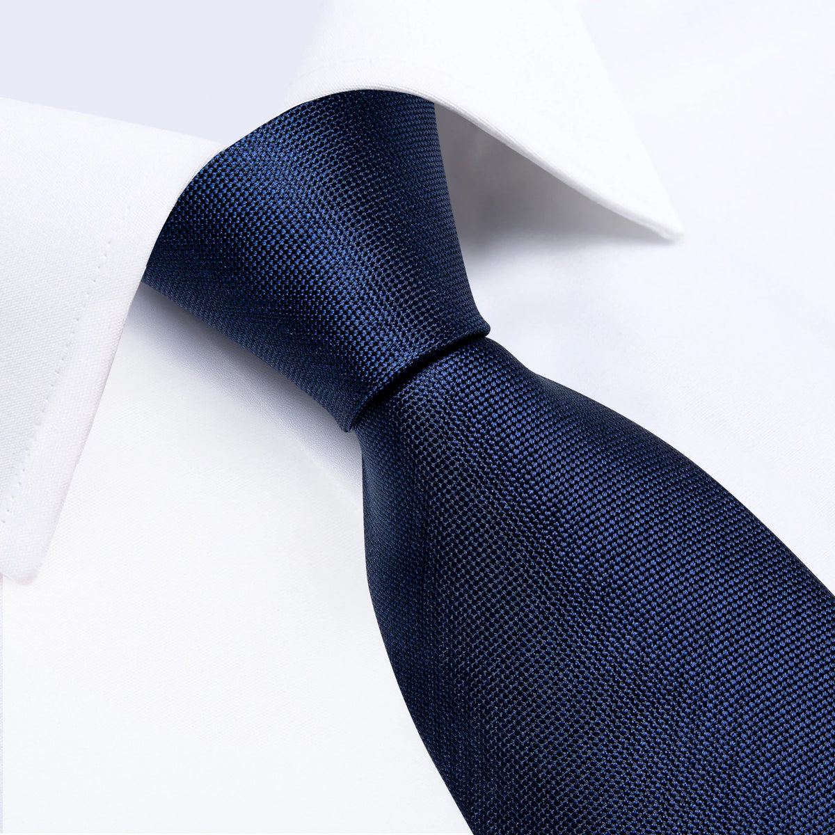 Top Navy Blue Solid Tie for Men 100% Silk Men'S Tie Hanky Cufflinks Neck Tie Suit Business Wedding Party Tie Set MJ-7140