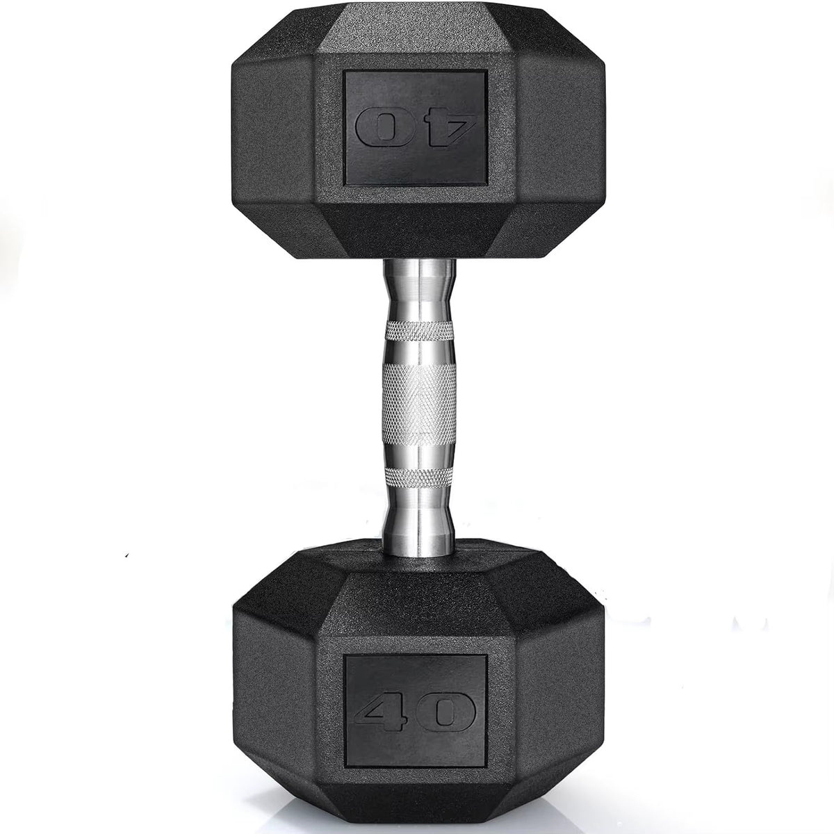 Rubber Hex Dumbbell Hand Weight, 30-75LB Dumbbells Rubber Coated Cast Iron Hex Black Dumbbells, Weights Dumbbells Set,1Pair/2Pcs